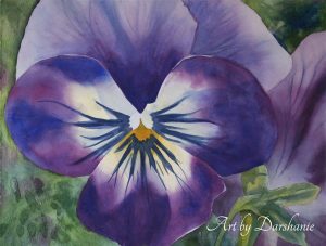 darshanie sukhu watercolor pansy courage